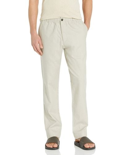 28 Palms Slim-fit Stretch Linen Pant With Drawstring - Natural