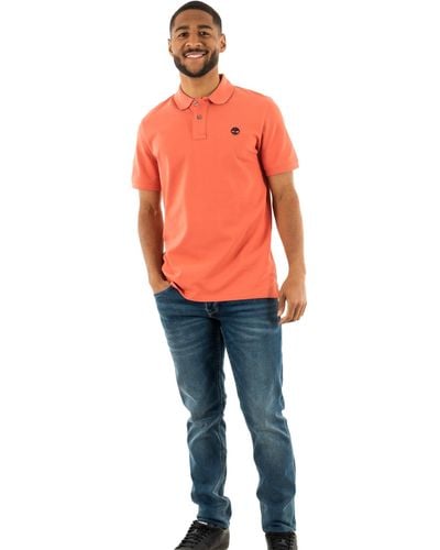 Timberland Pique Short Sleeve Polo - Red