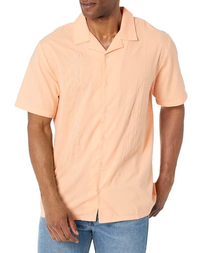 Volcom Regular Baracostone Short Sleeve Classic Fit Shirt - Natural
