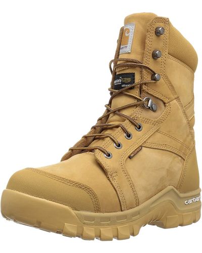 Carhartt 8" Rugged Flex Insulated Waterproof Breathable Soft Toe Work Boot Cmf8058 - Natural