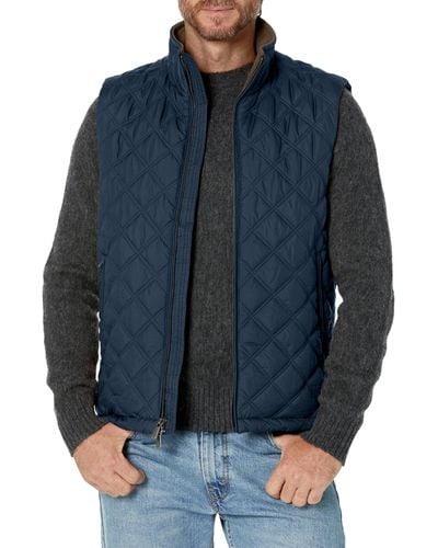 Brooks Brothers Diamond Quilted Vest - Blue