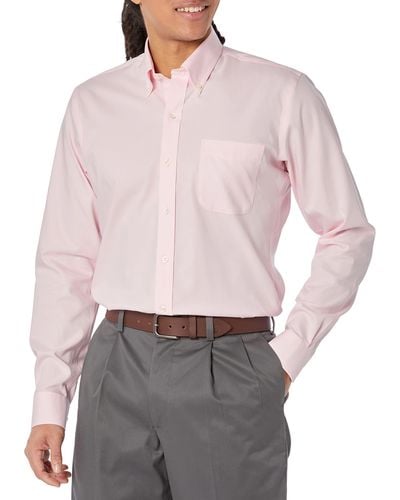 Buttoned Down Slim-fit Supima Cotton Non-iron Button-collar Pinpoint Dress Shirt - Pink
