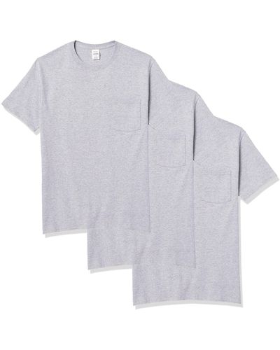 Hanes Mens Workwear Short Sleeve Tee - Gray