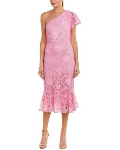 Shoshanna Antonella One Shoulder Shift Dress - Pink
