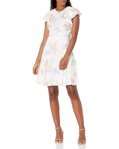 Rebecca Taylor Short Sleeve Hydrangea Dress - White
