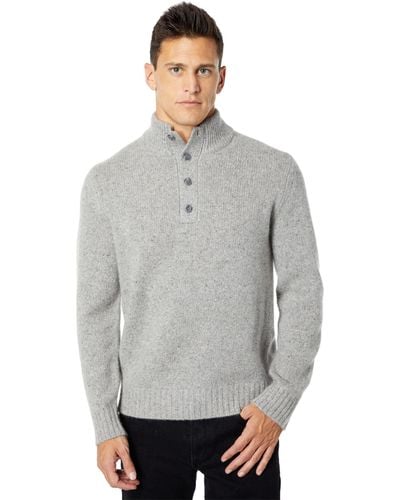 Vince Donegal Button Mock Neck - Gray