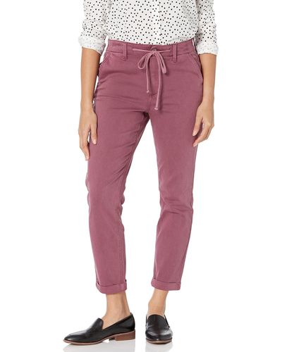 PAIGE Christy Draw String Tapered Pants High Rise In Vintage Raspberry - Purple