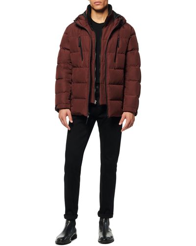 Andrew Marc Water Resistant Montrose Down Jacket Long Sleeve - Red