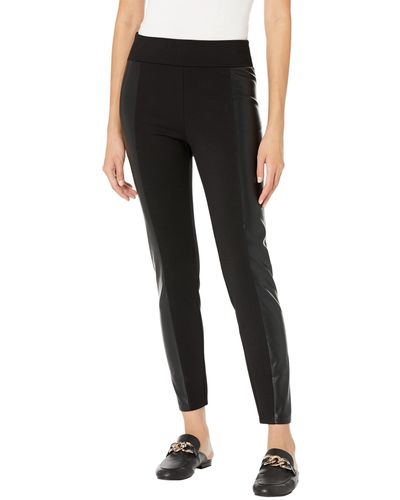 BCBGMAXAZRIA Skinny Legging Faux Leather Trim - Black