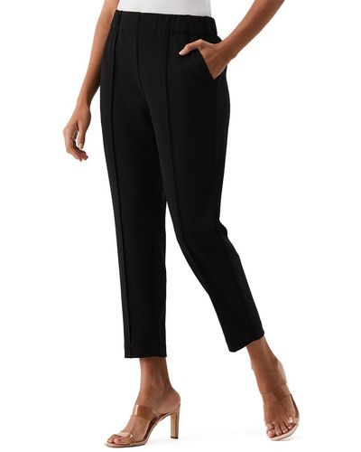 Rafaella Easy Pull On Pants With Stretch Crepe Fabric - Black