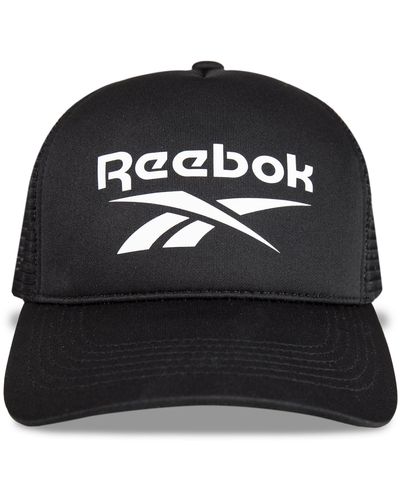 Reebok Trucker Mesh-back Cap With Adjustable Snapback For And - Black