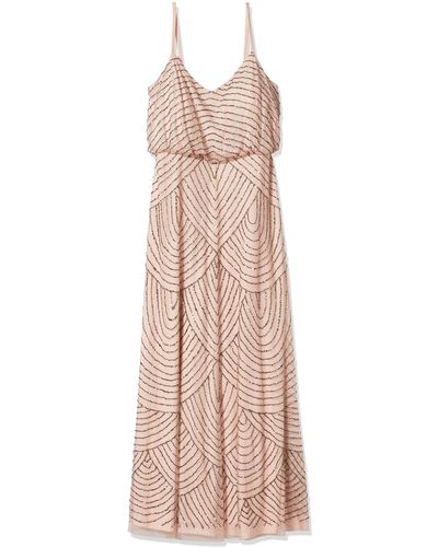 Adrianna Papell Blouson Beaded Gown - Natural