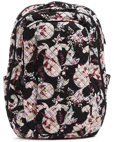 Vera Bradley Cotton Large Backpack Travel Bag - Black