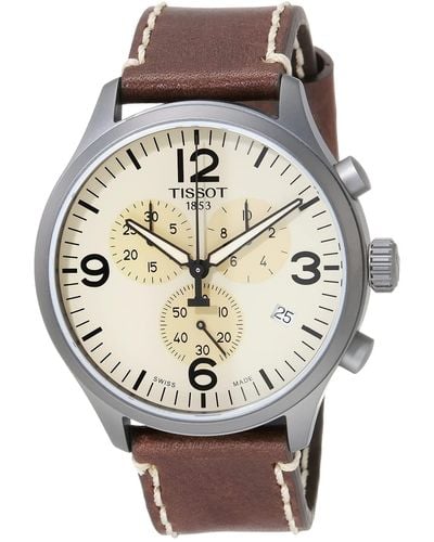 Tissot S Chrono Xl 316l Stainless Steel Case With Gray Pvd Coating Quartz Watch - Brown