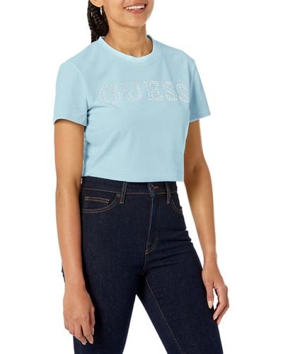 Guess Couture Crop Tee - Blue