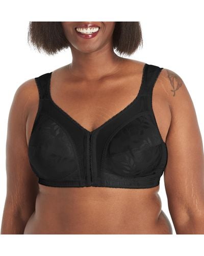 Playtex Womens 18 Hour Front-close Wirefree W/ Flex Back Us4695 Full Coverage Bra - Black