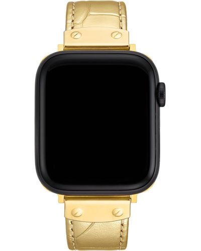 Anne Klein Leather Fashion Band For Apple Watch Secure - Black