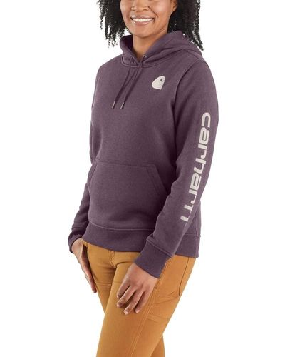 Carhartt Relaxed Fit Midweight Logo Sleeve Graphic Sweatshirt - Purple