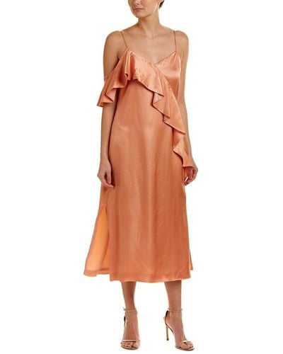 AMUR Selena Silk Dress - Orange