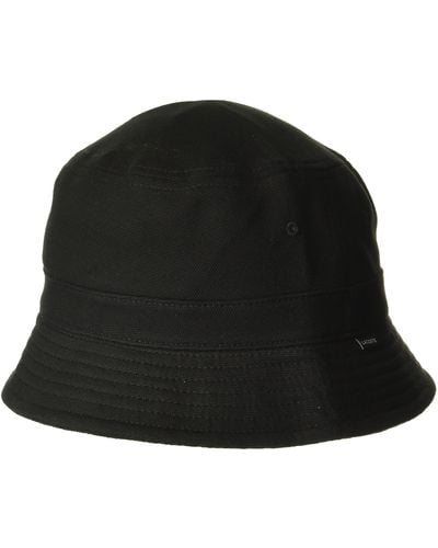 Lacoste Solid Little Croc Pique Bucket Hat - Black