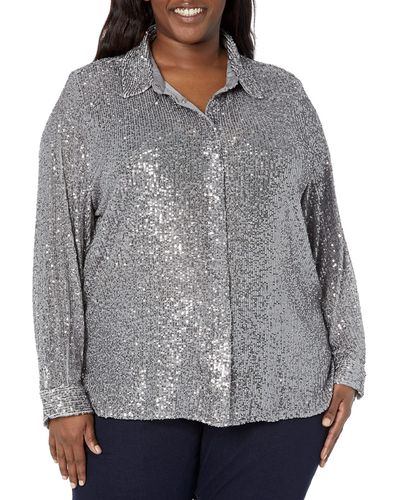 Calvin Klein W2xaf590-mg3-2x Button Down Shirt - Gray