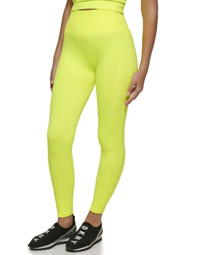 DKNY Sport Tummy Control Workout Yoga Leggings - Yellow
