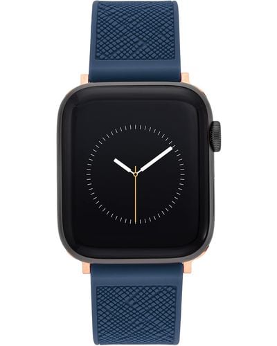 Anne Klein Silicone Fashion Band For Apple Watch Secure - Blue