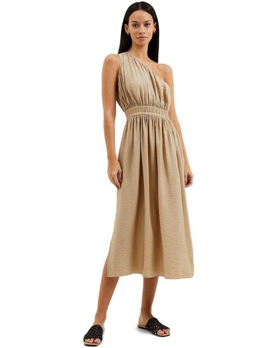 French Connection Faron Midi One Shoulder Dress - Natural