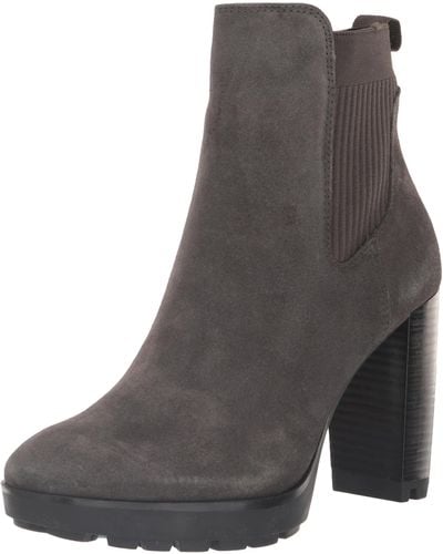 Kenneth Cole Junne Leather Booties Ankle Boots - Gray