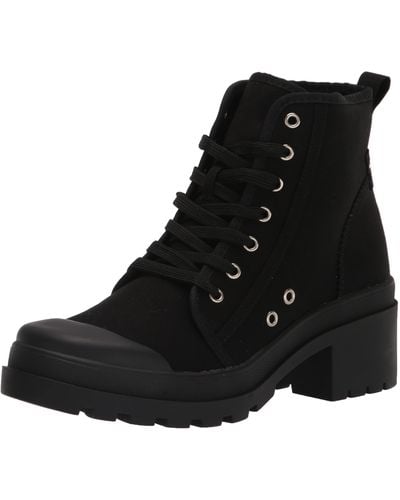 Chinese Laundry Mens Bunny Canvas Combat Boot - Black