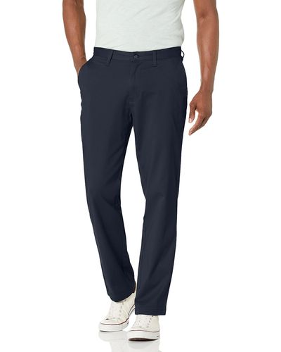 Nautica Classic Fit Flat Front Stretch Solid Chino Deck Pant - Blue