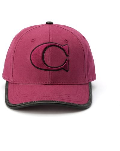 COACH C Cotton Canvas Baseball Hat - Pink