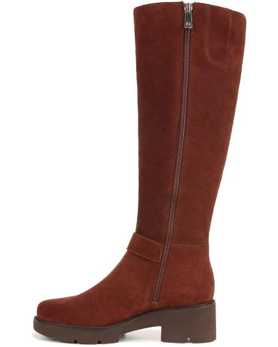 Naturalizer S Darry Tall Water Repellent Knee High Boot Cappuccino Brown Suede 6.5 M