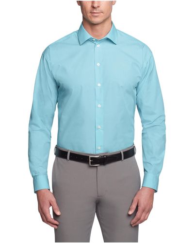 Kenneth Cole Unlisted Dress Shirt Regular Fit Solid - Blue