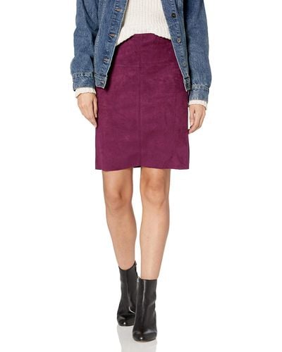 Kensie Scuba Suede Skirt - Purple