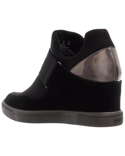 DKNY Comfortable Classic Slip-on Sneaker Heeled Sandal - Black