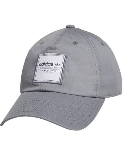 adidas Originals Linear 20 Relaxed Adjustable Fit Washed Cotton Hat - Gray