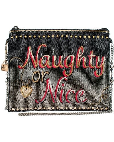 Mary Frances Naughty Or Nice Crossbody Clutch Handbag - Black