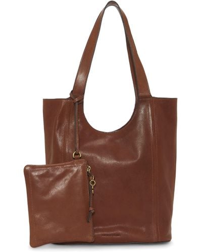Lucky Brand Dove Leather Tote Handbag - Brown