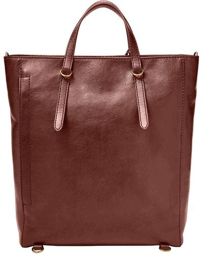 Fossil Camilla Leather Convertible Backpack Purse Handbag - Multicolor