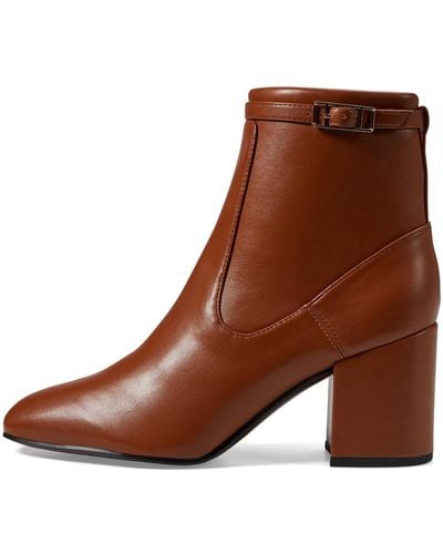 Franco Sarto S Tribute Bootie Heeled Ankle Boot Cognac Brown 9 M