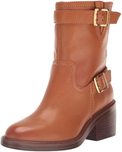 Vince Camuto Vergila Block Heel Bootie Ankle Boot - Brown