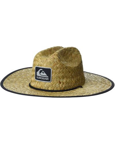 Quiksilver Outsider Lifeguard Wide Brim Beach Sun Straw Hat - Black