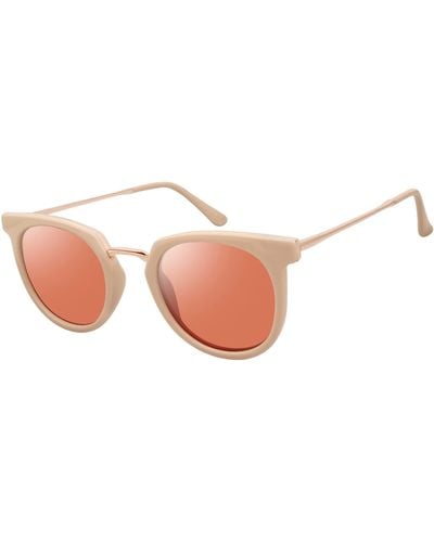 Tahari Th713 Metal Bridged Uv Protective S Round Sunglasses Elegant Gifts For 49 Mm - Natural