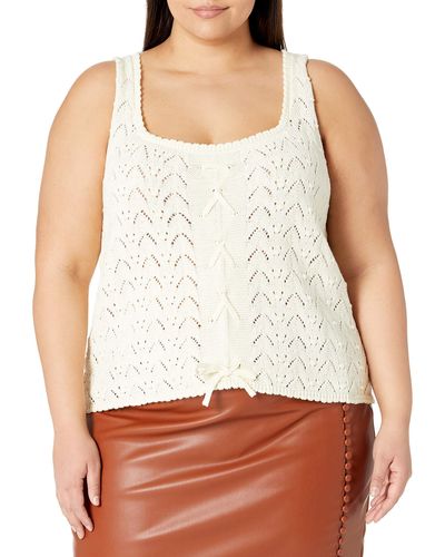 Kendall + Kylie Kendall + Kylie Plus Size Cropped Lace Tank - Blue