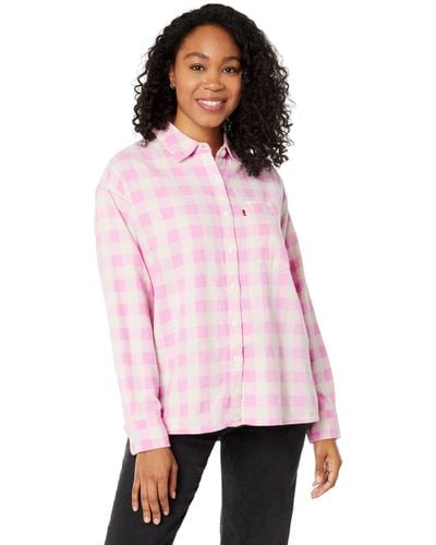 Levi's Plus Size Davy Flannel Shirt, - Pink