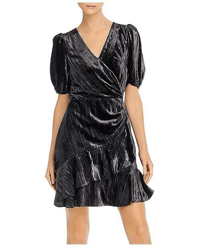 Parker Short Sleeve Velvet Dress - Black