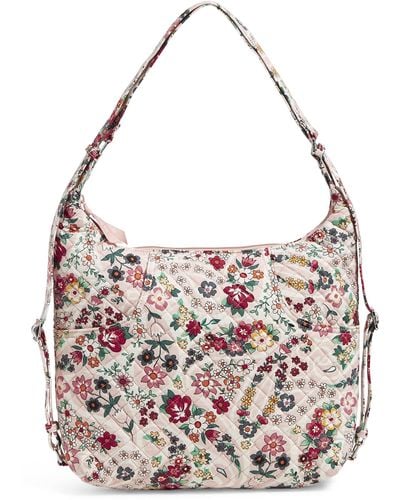 Vera Bradley Cotton Convertible Backpack Shoulder Bag - Pink