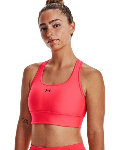 Under Armour S Crossback Longline Mid-impact Sports Bra, - Red