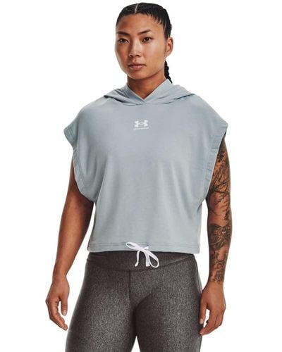 Under Armour Rival Terry Short Sleeve Hoodie, - Blue